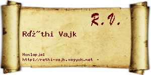 Réthi Vajk névjegykártya