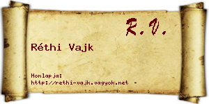 Réthi Vajk névjegykártya